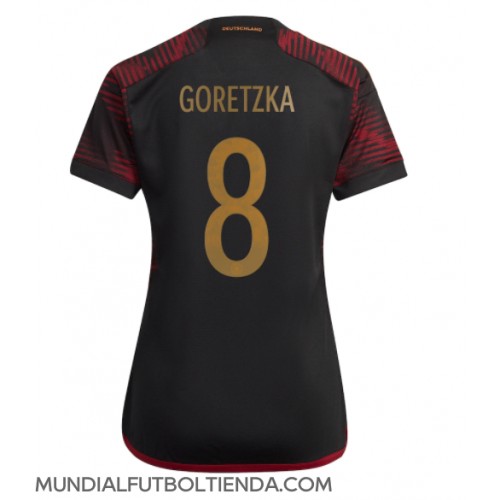 Camiseta Alemania Leon Goretzka #8 Segunda Equipación Replica Mundial 2022 para mujer mangas cortas